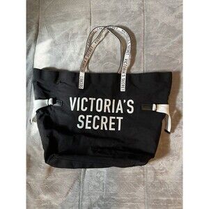 Victoria secret  black  withe logo large tote bag
